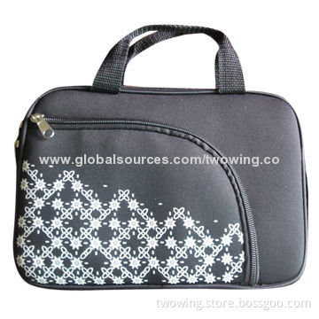 Neoprene laptop bag, suitable for 7, 10" computer, with PP webbing handle, solid print logo